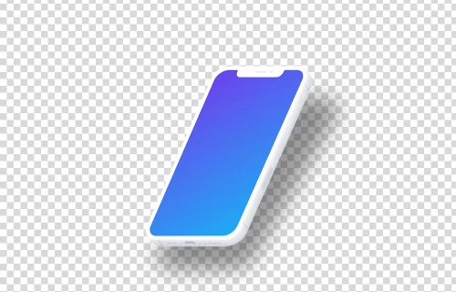iPhone 12 Clay Mockup (Isometric Right - Floating Shadow)
