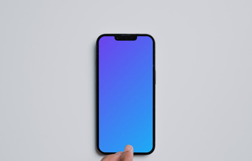 Hand pointing on iPhone mockup