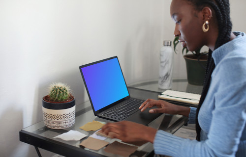 Homeoffice work on the Microsoft Surface Laptop mockup