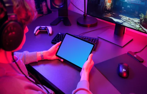 iPad Air Mockup in a Gaming Setup