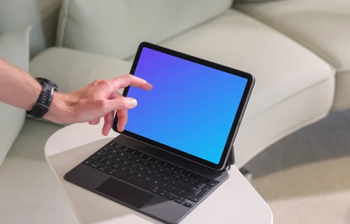 iPad Air mockup on modern office desk