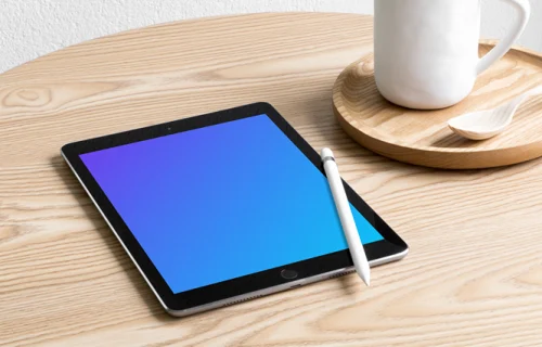 iPad Pro mockup with Apple pencil