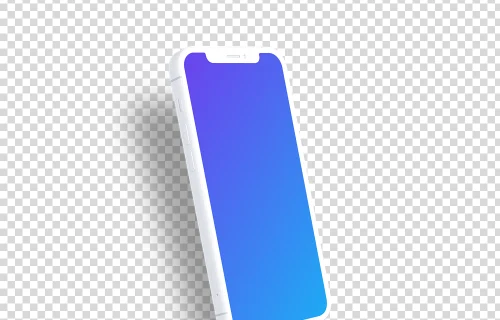 iPhone 12 Clay Mockup (Perspective Left - Floating Shadow)