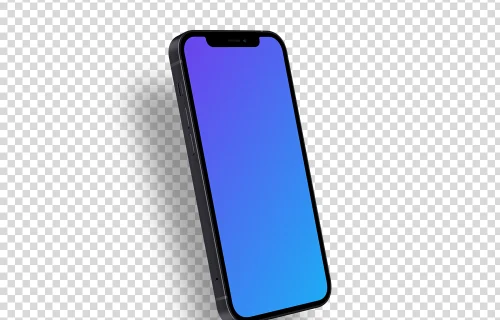 iPhone 12 Mockup (Perspective Left - Floating Shadow)