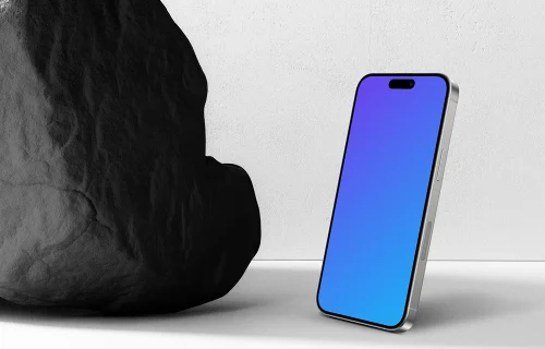 iPhone 15 Pro Rock Mockup