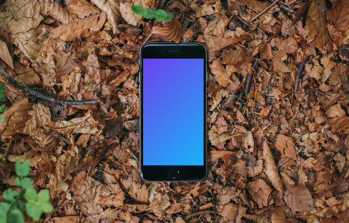 iPhone 6 mockup in the forest