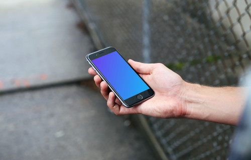 iPhone 6s mockup on a Street after rain