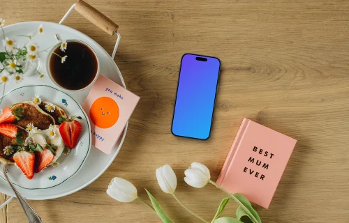 iPhone mockup and the Mother's Day essentials