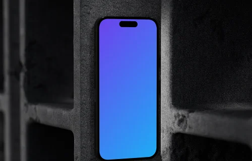 iPhone mockup with concrete texture backdrop