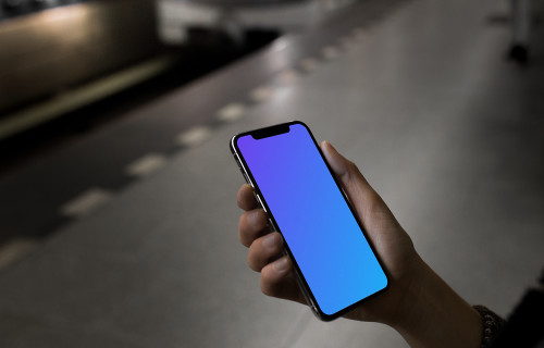 iPhone X mockup in the underground