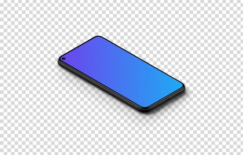 Google Pixel 5 Mockup (Isometric Floor Left)