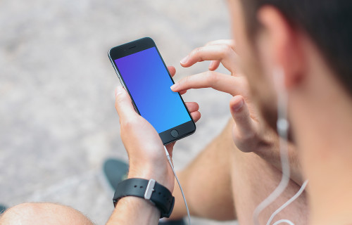 Listening music on iPhone 6 mockup