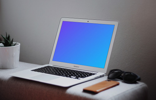 Macbook Air mockup with decent gray background