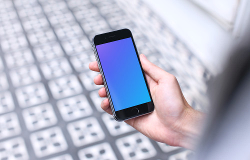 Man walking with iPhone 6s Space Gray mockup