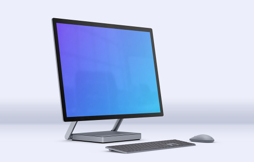 Microsoft Surface Studio 2 Mockup (Perspective Left - Light)
