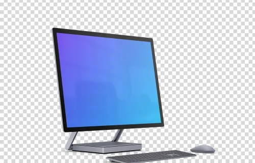 Microsoft Surface Studio 2 Mockup (Perspective Left - Transparent)