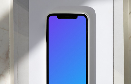 iPhone 12 minimalista mockup con una sombra