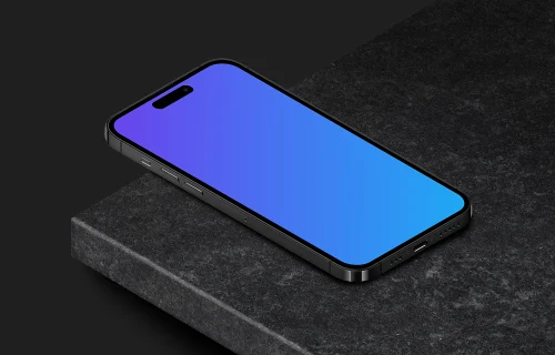 Mockup du smartphone isométrique - Vue gauche