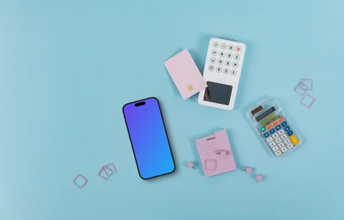 Modern e-commerce payment themed iPhone mockup