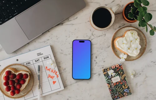 Mother’s Day setup with iPhone mockup