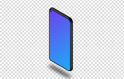 Google Pixel 5 Mockup (Isometric Stand Right - Floating Shadow)