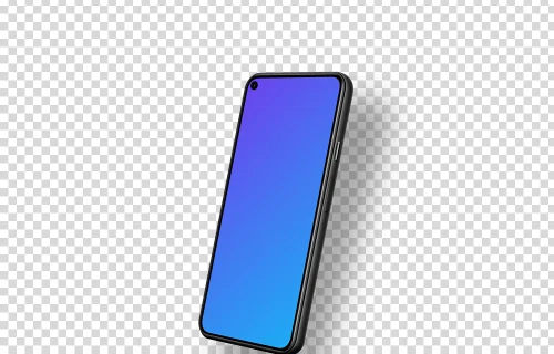 Google Pixel 5 Mockup (Perspectiva à direita - Sombra flutuante)