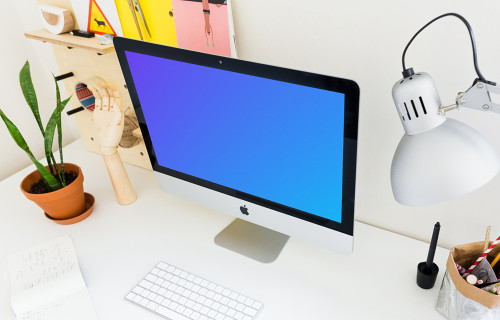 Perspective mockup of iMac