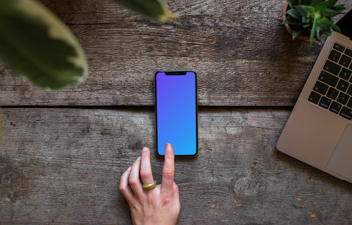 Pointing on iPhone XS mockup