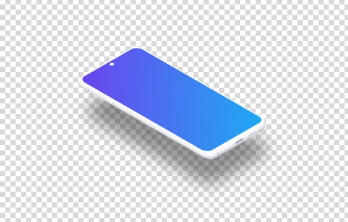 Samsung Galaxy S21 Clay Mockup (Isometric Floor Left - Floating Shadow)