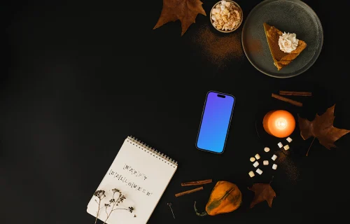 Smartphone mockup with a halloween styling