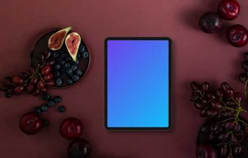 Tablet mockup on vibrant Viva Magenta backdrop