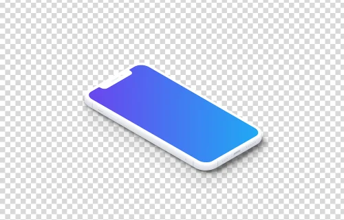 iPhone 12 Clay Mockup (Isometric Floor Left)