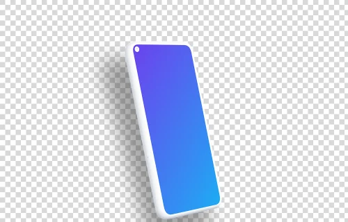 Google Pixel 5 Clay Mockup (Perspective Left - Floating Shadow)