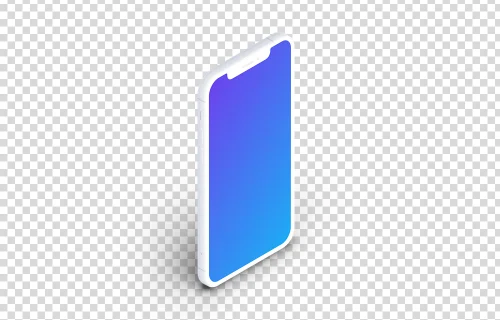iPhone 12 Clay Mockup (Isometric Stand Left)