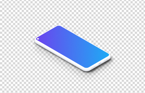 Google Pixel 5 Clay Mockup (Isometric Floor Left)