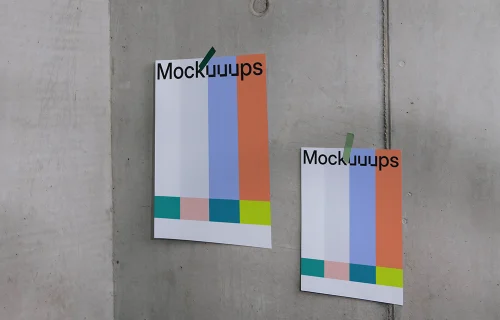 A3 mockup on a concrete wall with gradient design