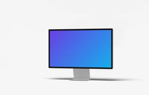 Apple Studio Display mockup in left isometric view
