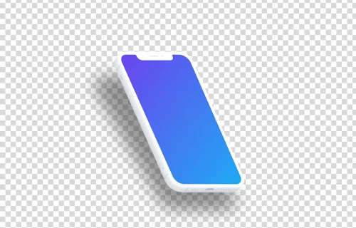 iPhone 12 Clay Mockup (Isometric Left - Floating Shadow)