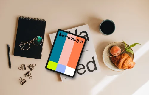 Back to school mockup scene with tablet