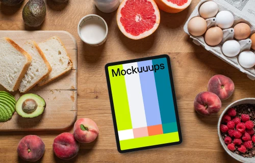 Breakfast themed iPad mockup