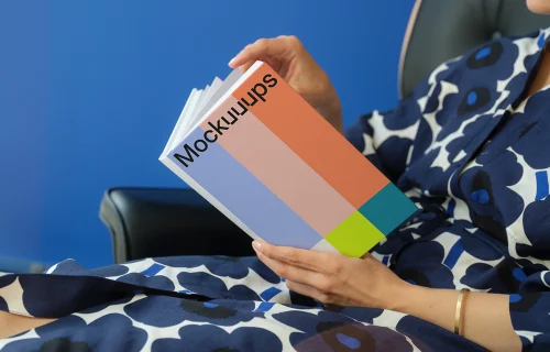 C-format book mockup in a reader's hands