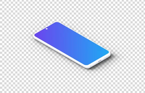 Samsung Galaxy S21 Clay Mockup (Isometric Floor Left)