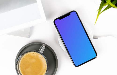Charging iPhone XS mockup