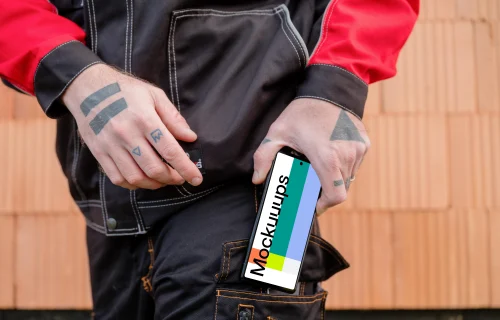 Construction professional with Google Pixel in his pocket