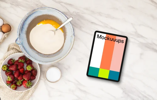 Cooking related tablet mockup
