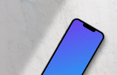 Detailed view on smartphone mockup