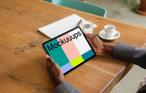 Female entrepreneur working on an iPad Air mockup