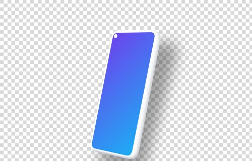 Google Pixel 5 Clay Mockup (Perspective Right - Floating Shadow)