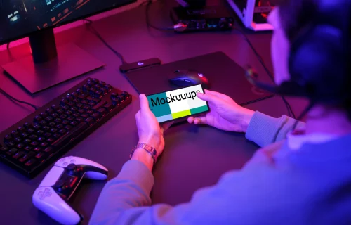 Google Pixel 6 mockup in Gaming Environment