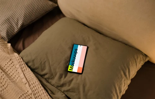 Google Pixel 6 mockup on pillow